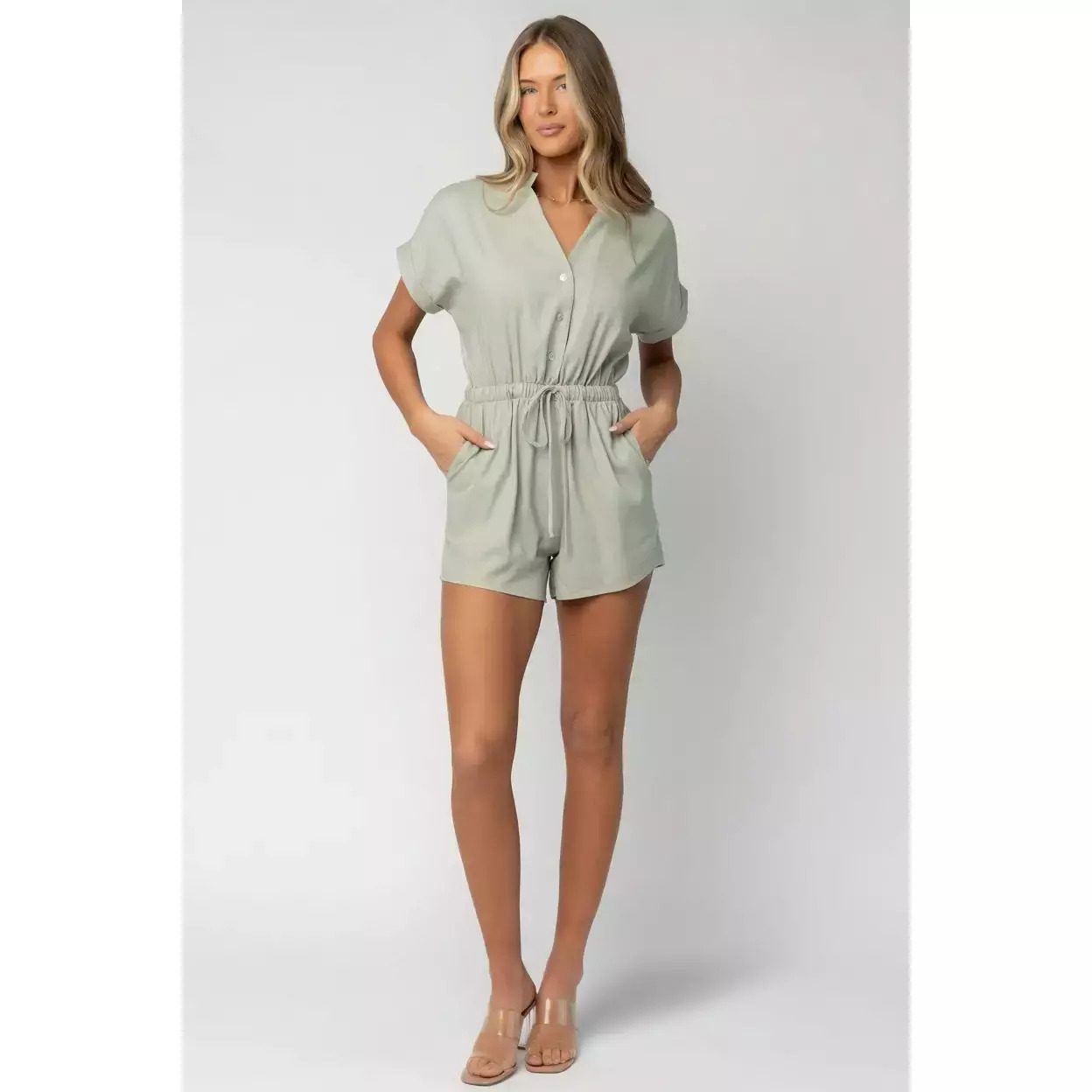 Baltic Born Winnie Romper | Light Sage Size Ll